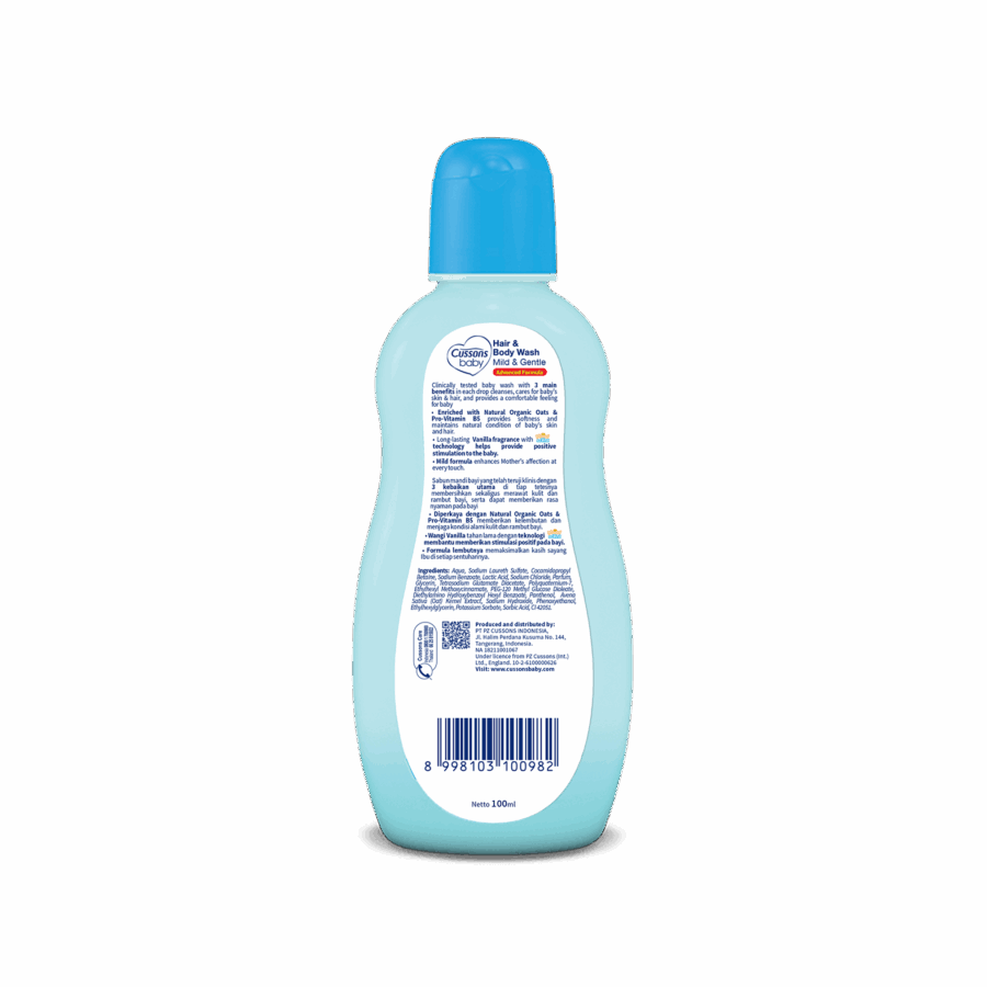 Cussons Baby Mild & Gentle Hair & Body Wash 100ml - Image 2