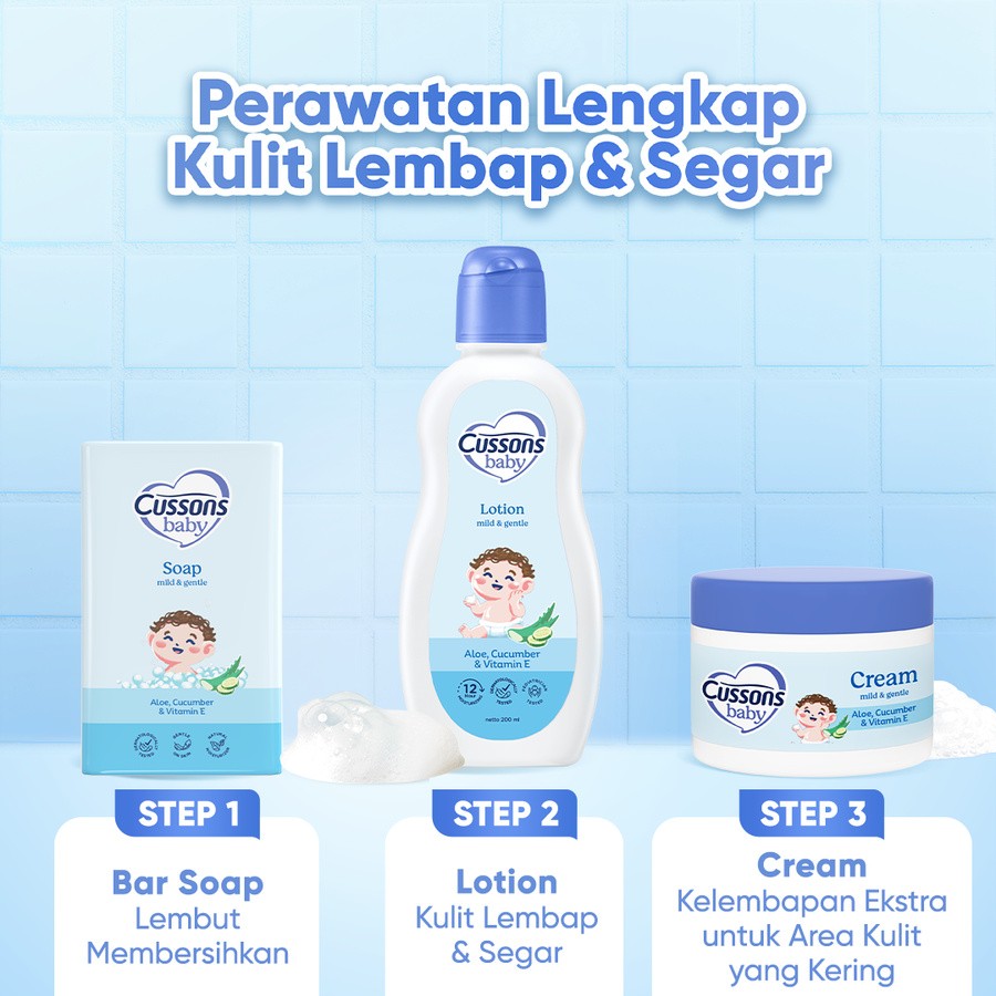 MildGentle_Slide6-BarSoap60gr Cussons Baby Mild & Gentle Soap