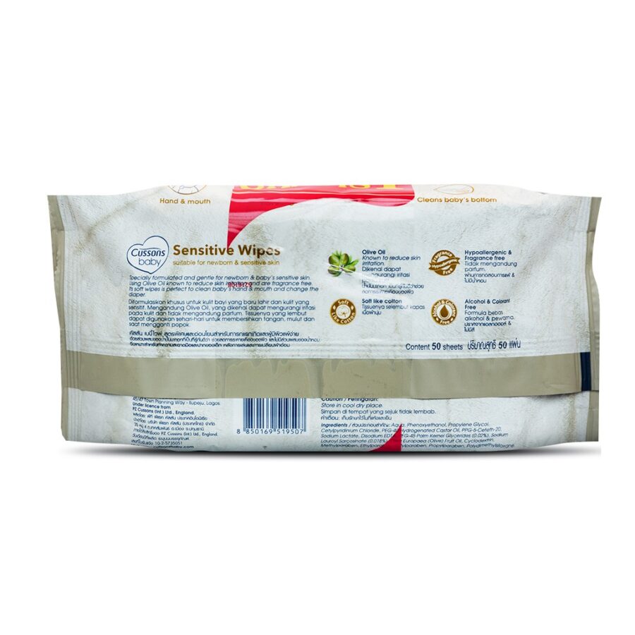 Cussons Baby Sensitive Baby Wipes - Image 2
