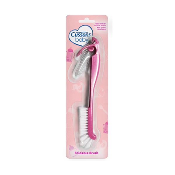 Pink Baby Bottle & Nipple Brush