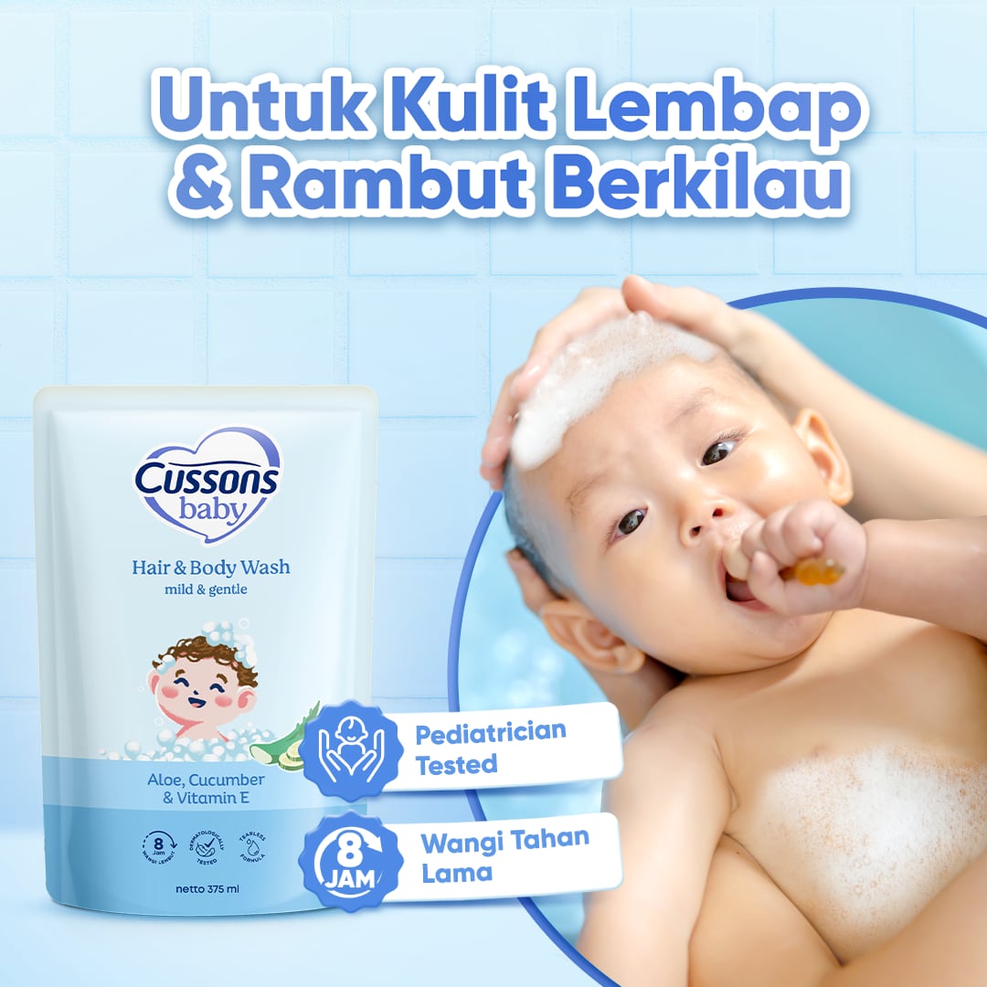 Mild & Gentle_Slide 2-Hair & Body Wash 375 ml Cussons Baby Mild & Gentle Hair & Body Wash Refill