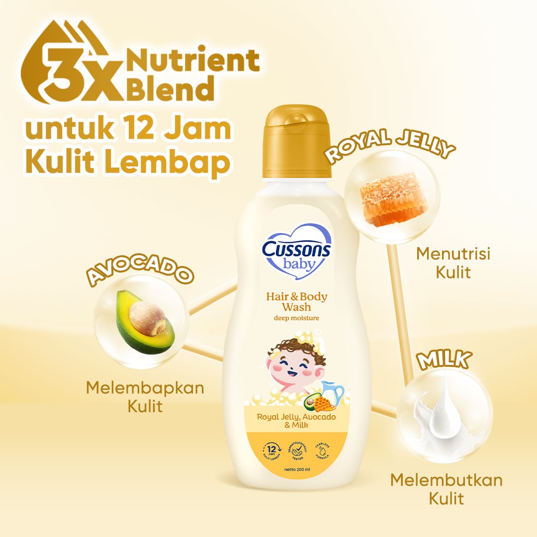 Deep Moisture_Slide 3-Hair & Body Wash 200 ml Cussons Baby Hair & Body Wash Deep Moisture