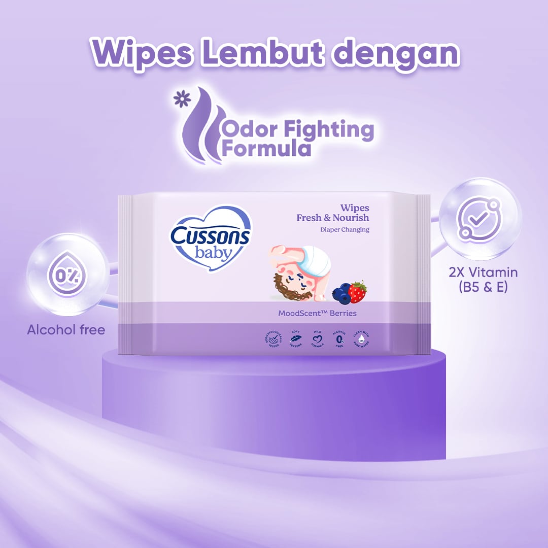 Cussons Baby_Slide 3-Wipes Fresh & Nourish 45_s X3 Antibacterial Diaper Change Wipes Fresh & Nourish