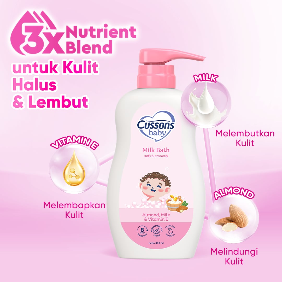 Cussons Baby Soft & Smooth Milk Bath Pump