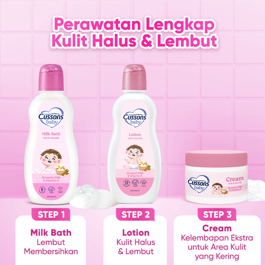 Cussons Baby Soft & Smooth Milk Bath Pump