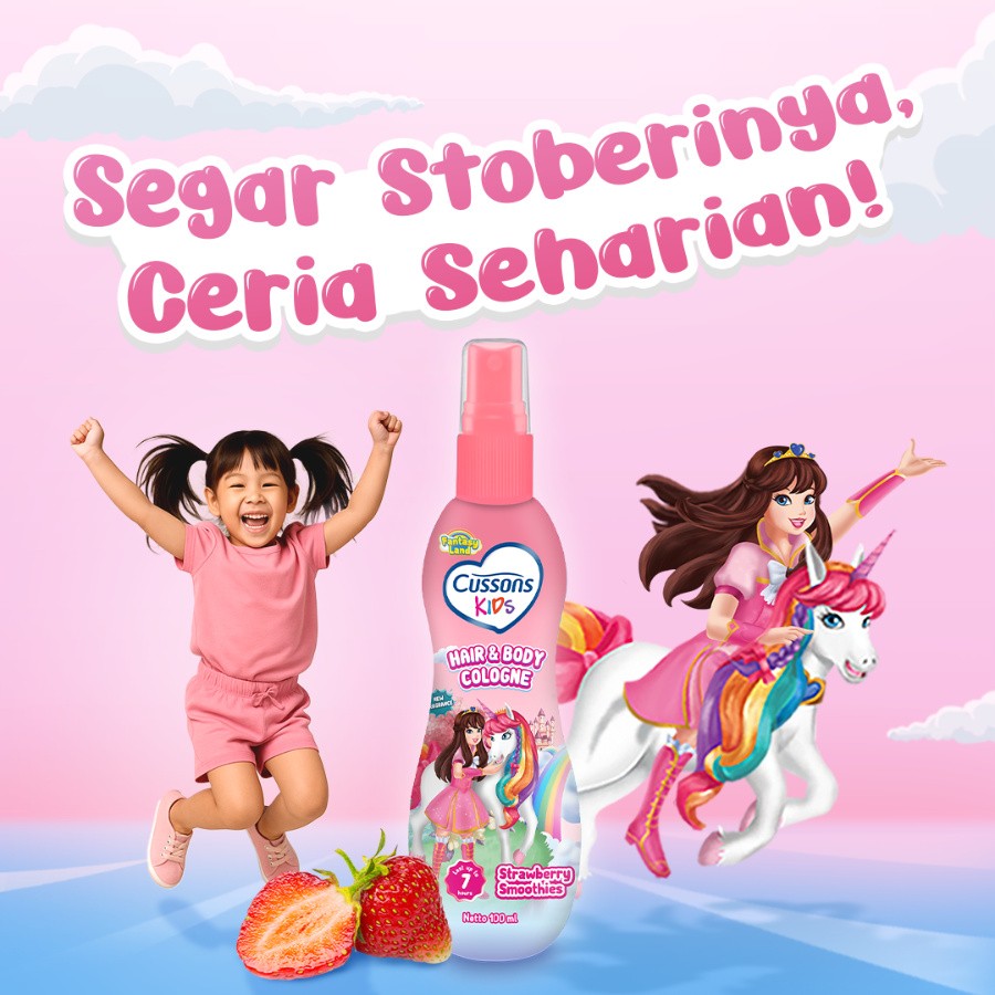 Cussons Kids Hair & body Cologne Unicorn Strawberry Smoothie