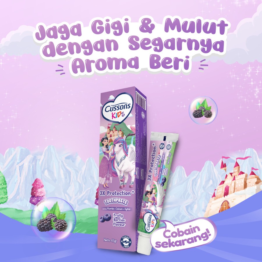 CussonsKids_Slide7-ToothpasteUnicornFruityBerries45gr Cussons Kids Toothpaste Unicorn Fruity Berries